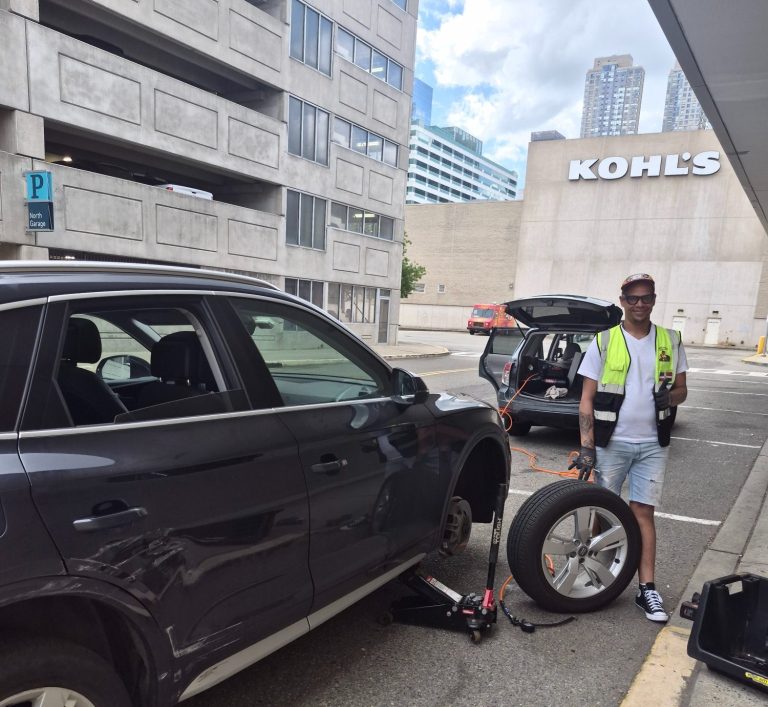 Tire Change In Jersey City NJ Tire Change by happy road services Around Newport mall in Jersey City NJ. Call Now (201)-464-2014