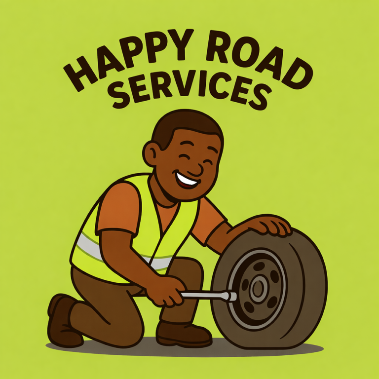 happy road services Company Official Logo Happy Road Services Official Company Logo. 24/7 roadside assistance in Jersey City and Hudson County NJ