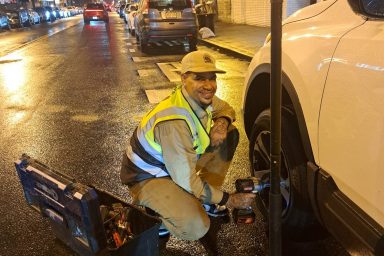 Tire change service in Bayonne NJ by happy road services 