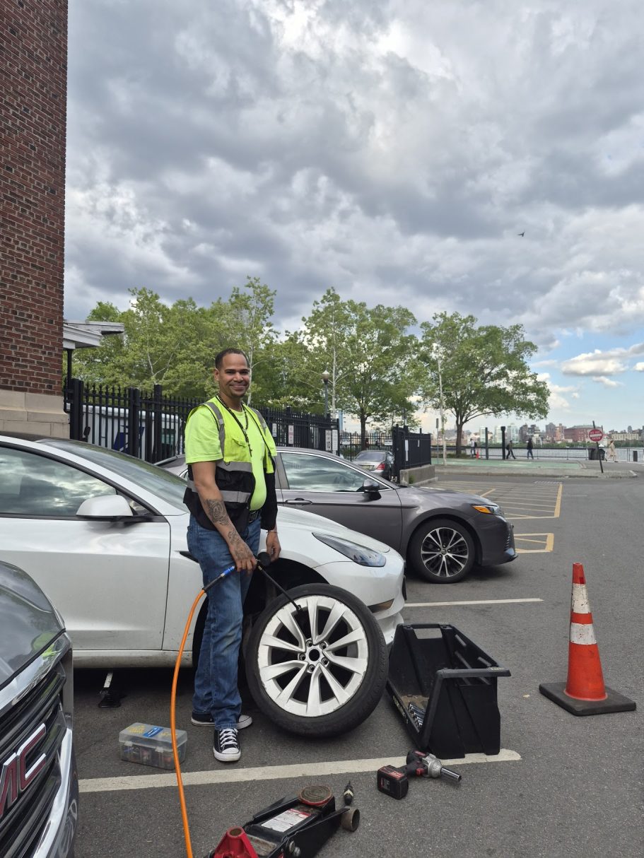 Tesla tire repair in Hoboken Tesla tire repair in Hoboken NJ Flat tire repair on the spot